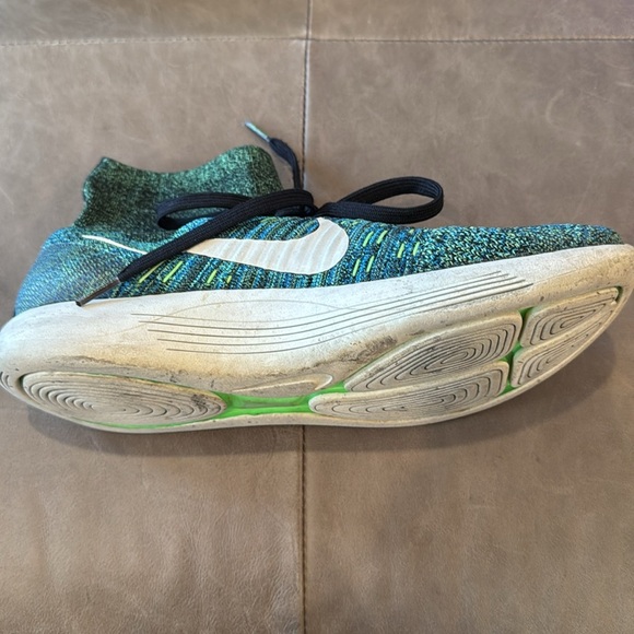Nike Lunarepic Flyknit Rio Blue Poison Green Volt High Top Sneakers Size 9.5 - Picture 8 of 16